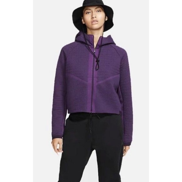 Nike Purple City Ready Tech Pack Fleece Full-Zip hooded Jacket XXL New w Tag - Picture 2 of 16